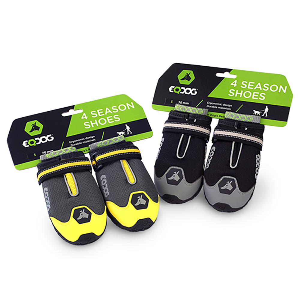 EQDOG 4Season Shoes schwarz-grau oder gelb grau von XXS bis XL (55 bis 88mm)