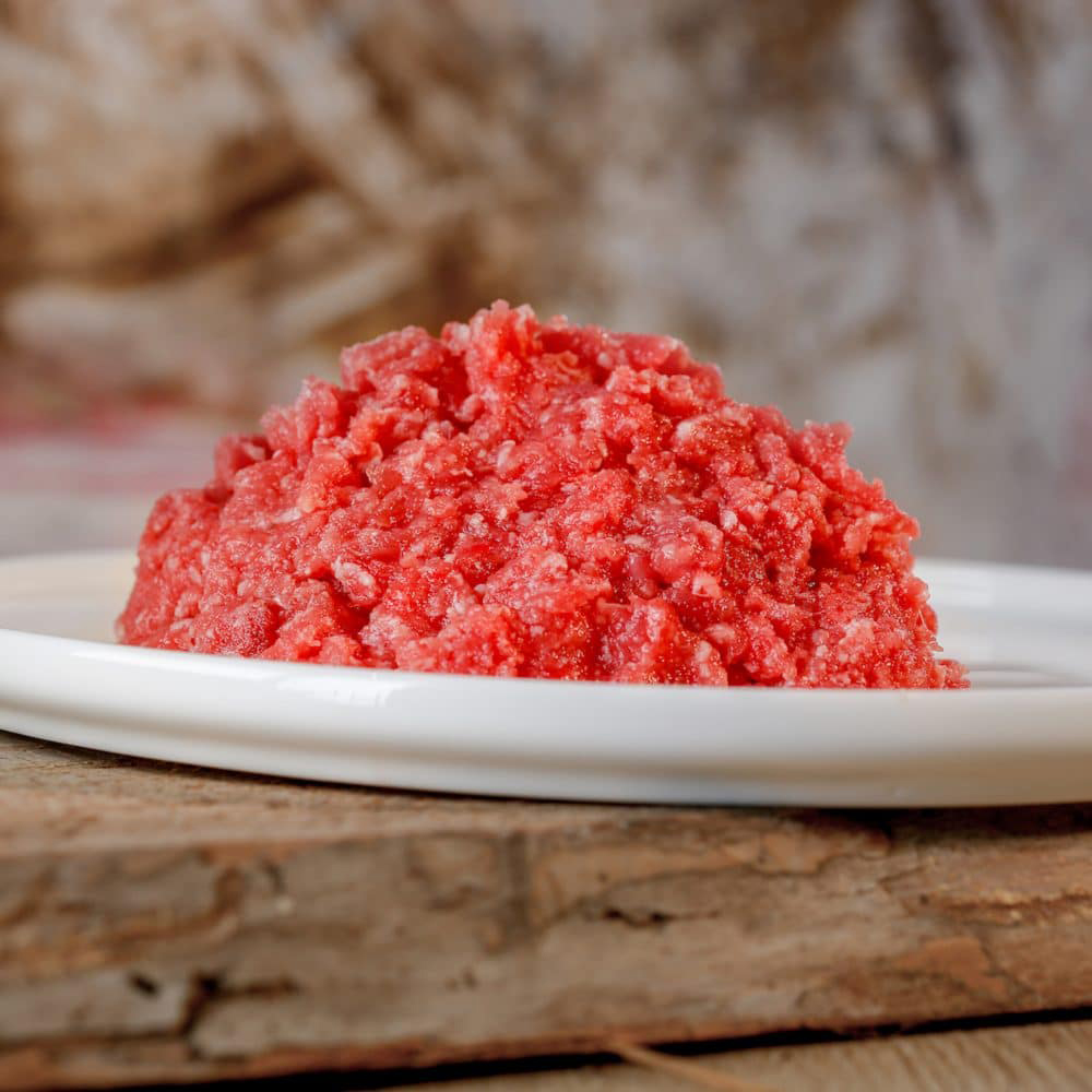 Hack, rohes Fleisch, gehackt, gehacktes Fleisch, pink