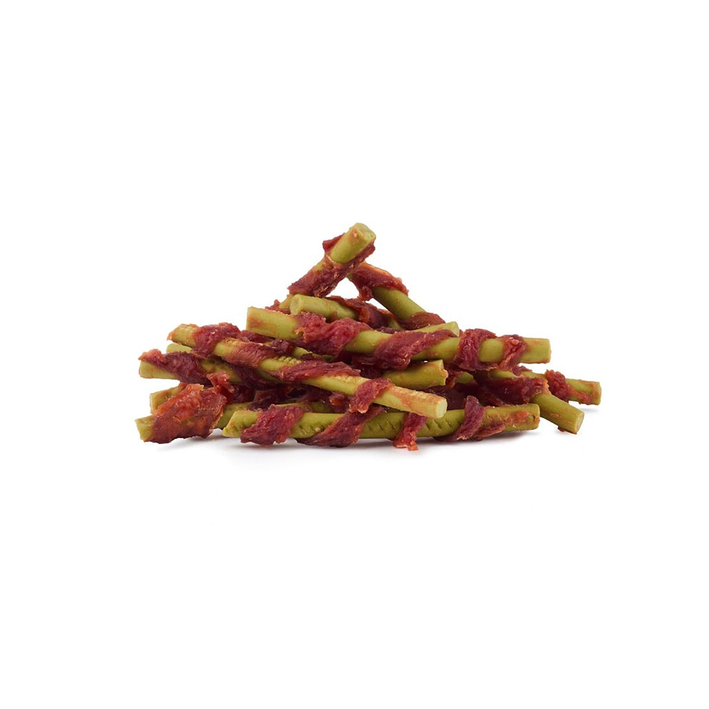 grüne Stangen, getrocknetes Fleisch, Snack, Kauartikel, Stäbchen