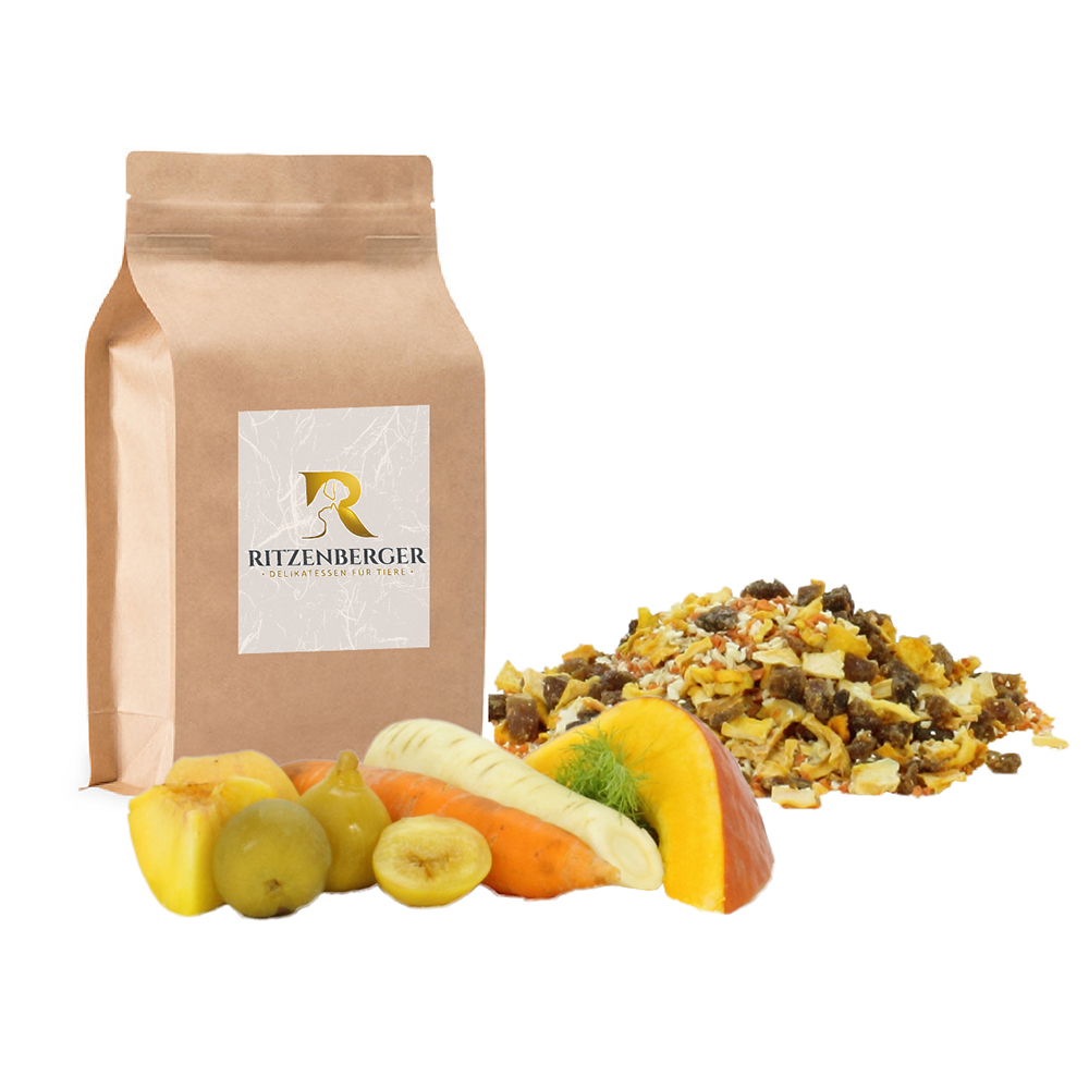 Hundesnacks, Trockenfutter, Körner, Getreide, Fruchtmix
