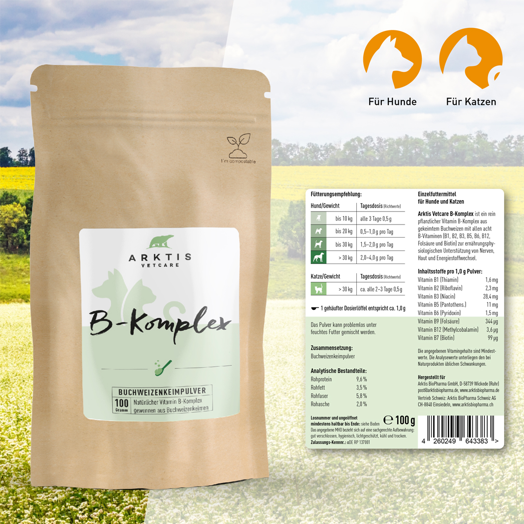 Bio-Produkt, Buchweizenkpel, Tierfutter, Komplexe Nahrungsergänzung, Beutel