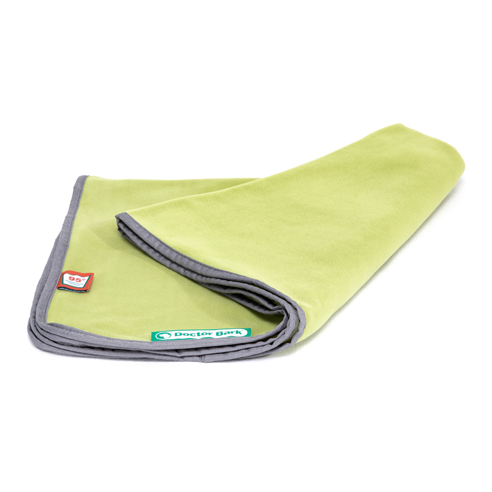 Fleece-Decke, grün, graue Kante, Reise-Decke, weiches Material