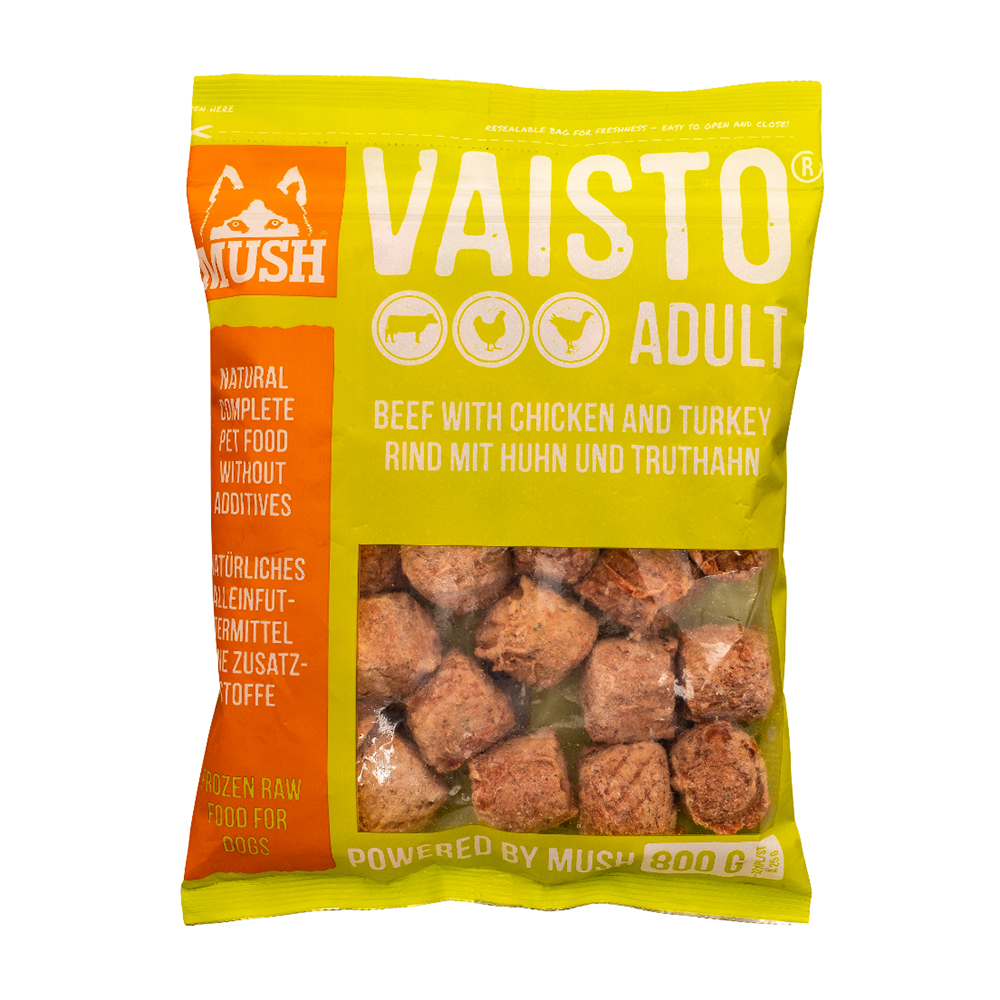 Hundesnacks, Beef mit Huhn, Trockenfutter, würfelförmig, 800 g