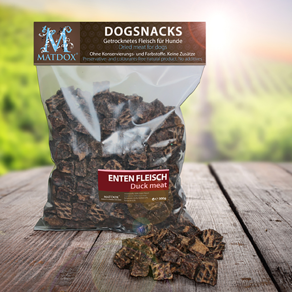 Hundesnacks, Trockenfleisch, Duck meat, Kauerartikel, Beutel