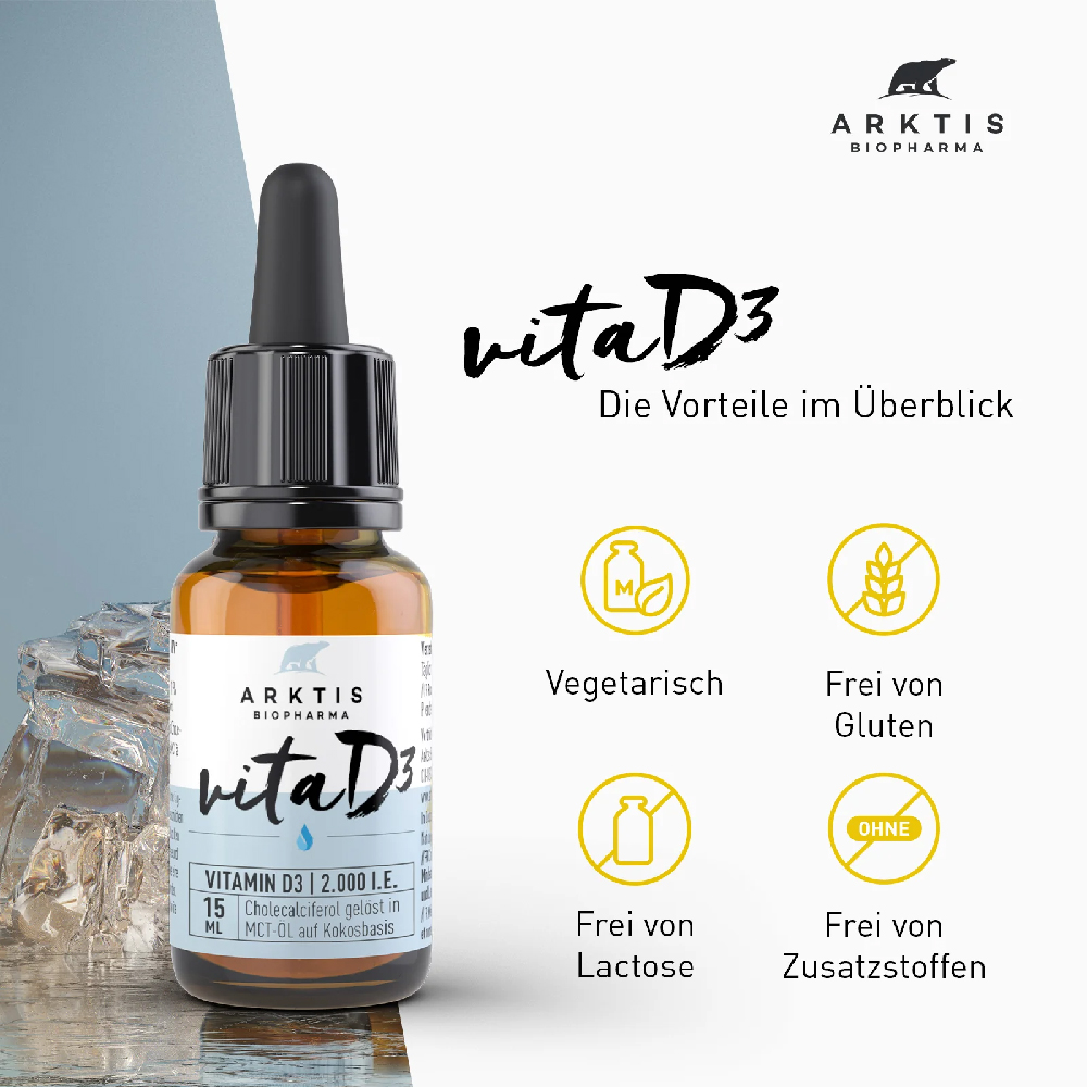 Vitamin D3, Antioxidans, Fläschchen, Kokosbasis, Arktis Biopharma