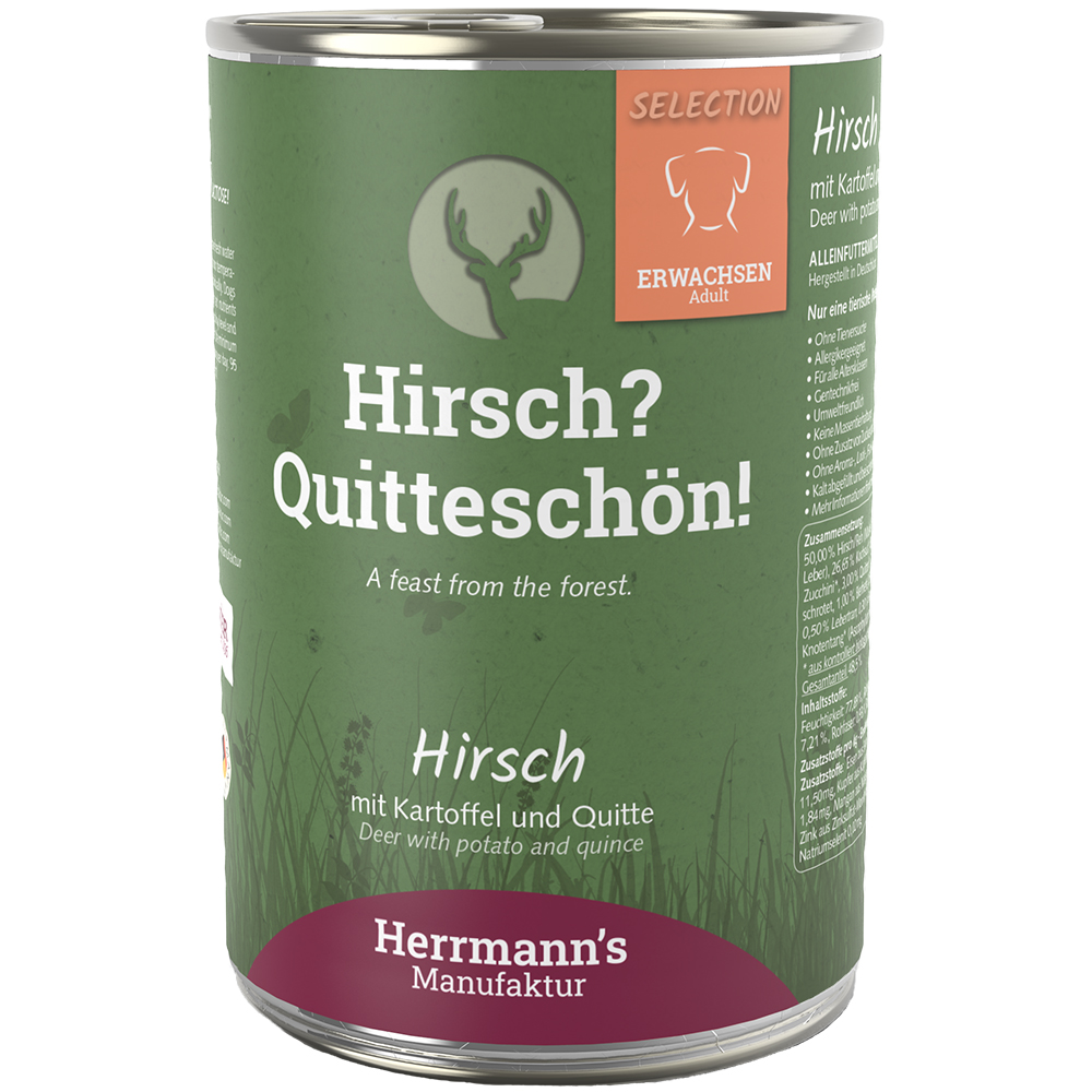 Herrmanns Hirsch mit Kartoffel und Quitte - 400 oder 800g