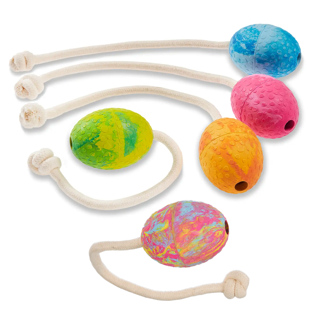 toy, ball, rope, squeak, colorful