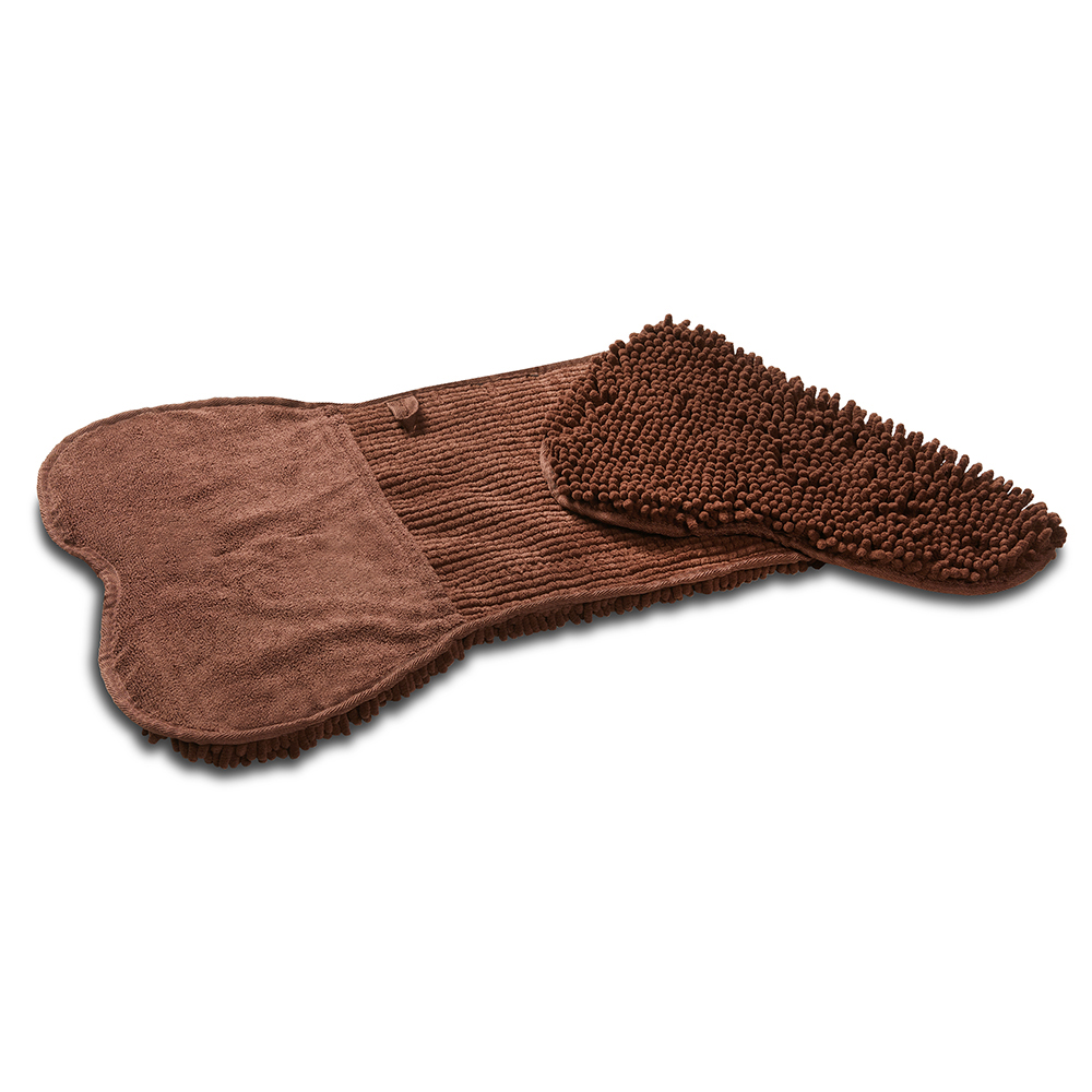 Badematte, Mit Mikrofaser, Braune Farbe, Kuschelige Struktur, Pflegeset Zubehör