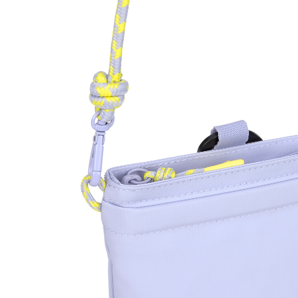 Umhängetasche, Lila, Nylon, Kordel-Tragegurt, Reißverschlussfach