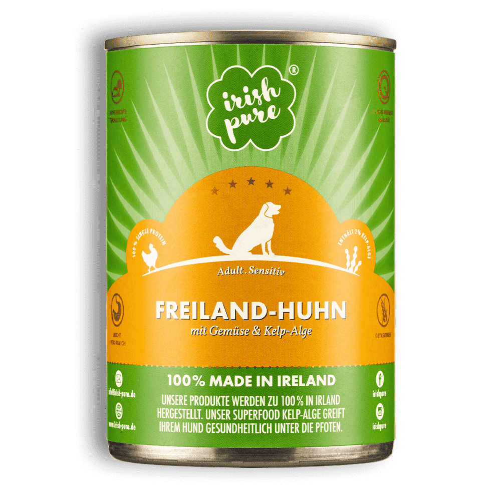 Irish Pure Nassfutter Freiland-Huhn Gemüse & Kelp-Alge 390g