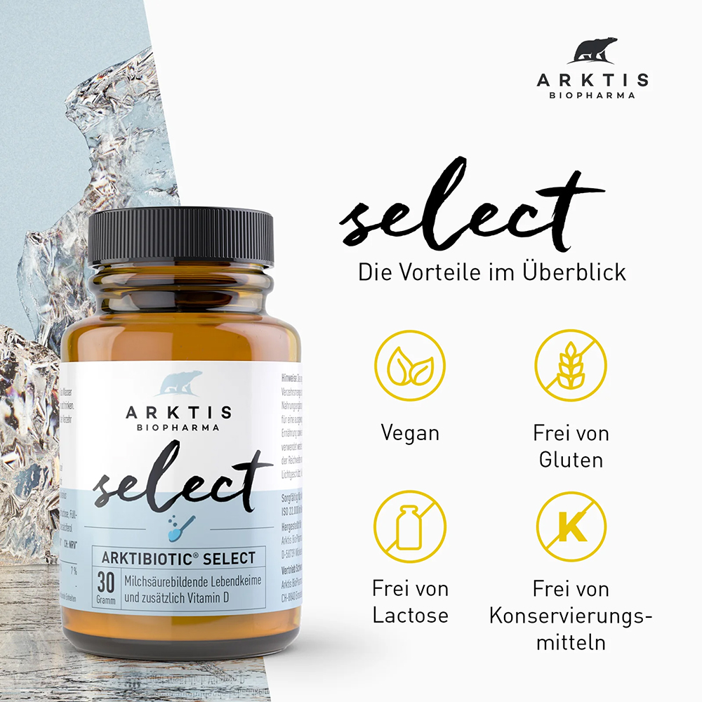 Arktis Arktibiotic Select 60g mit 6 Milchsäurebakterien und Vitamin D - Human