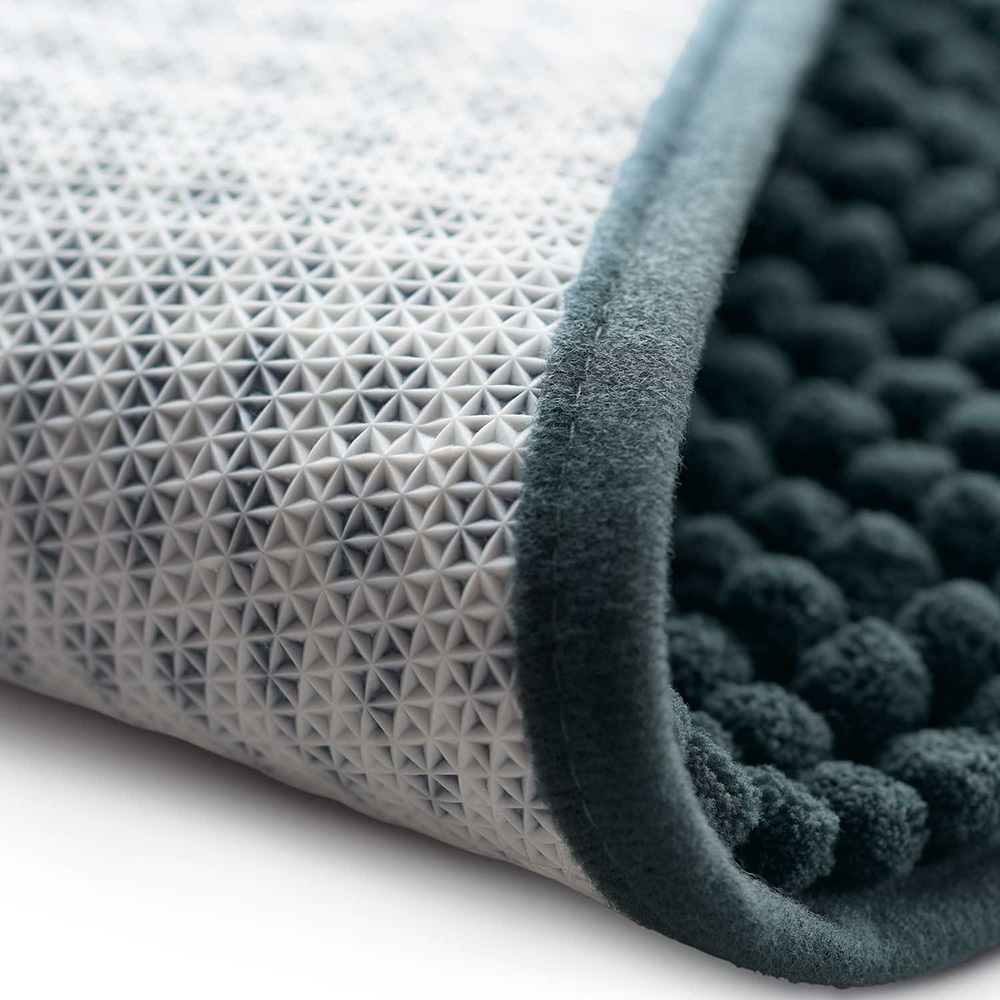 Memory foam, geometrisches Muster, Schaum-Matte,  rutschfeste Kante, grau
