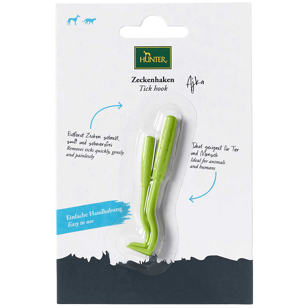 Tickhook, Zeckenhaken, grünes Werkzeug, tierfreundliches Gadget, Verpackungskarte