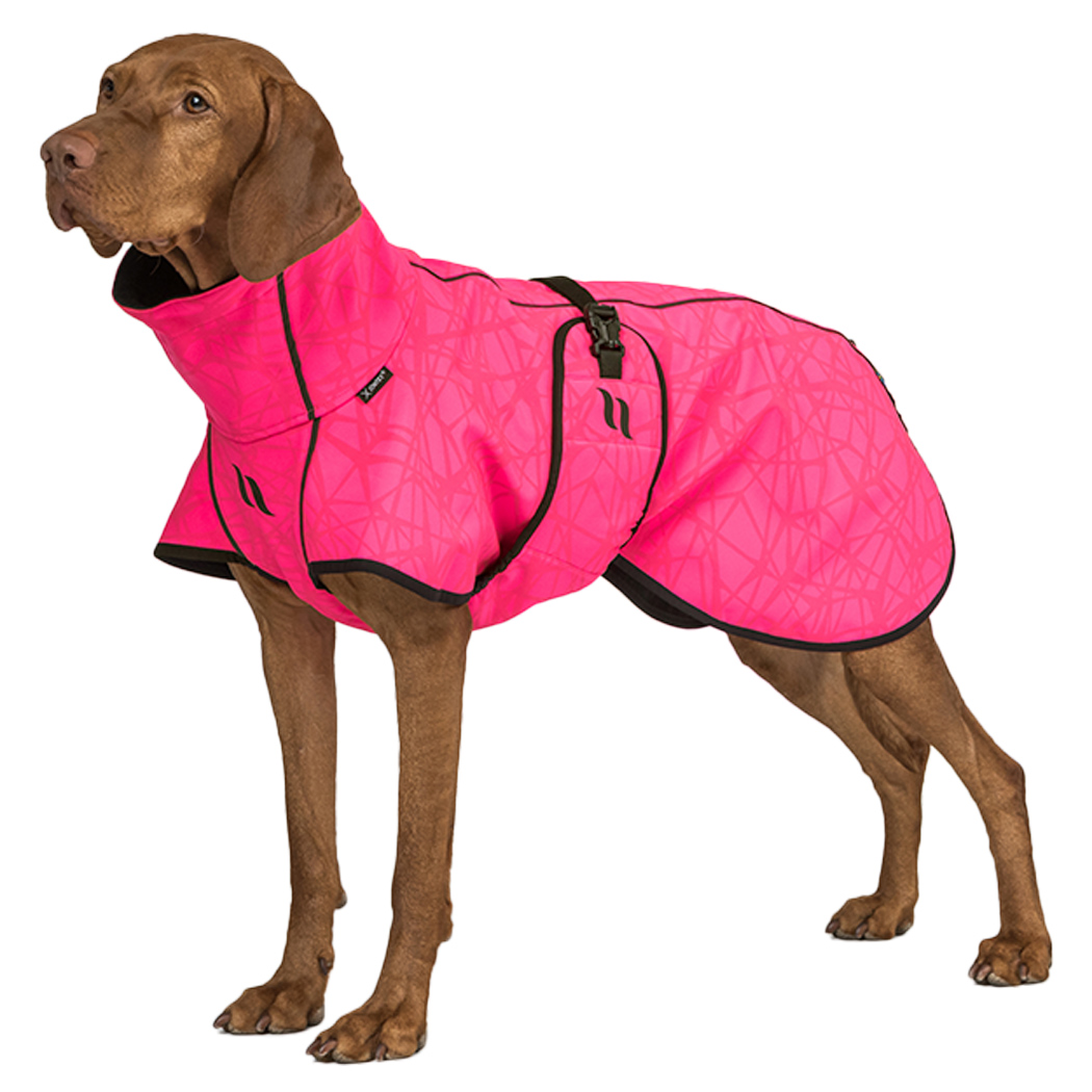 Hund Mantel, Regenschutzjacke, Pink, reflektierender Rand, Weste