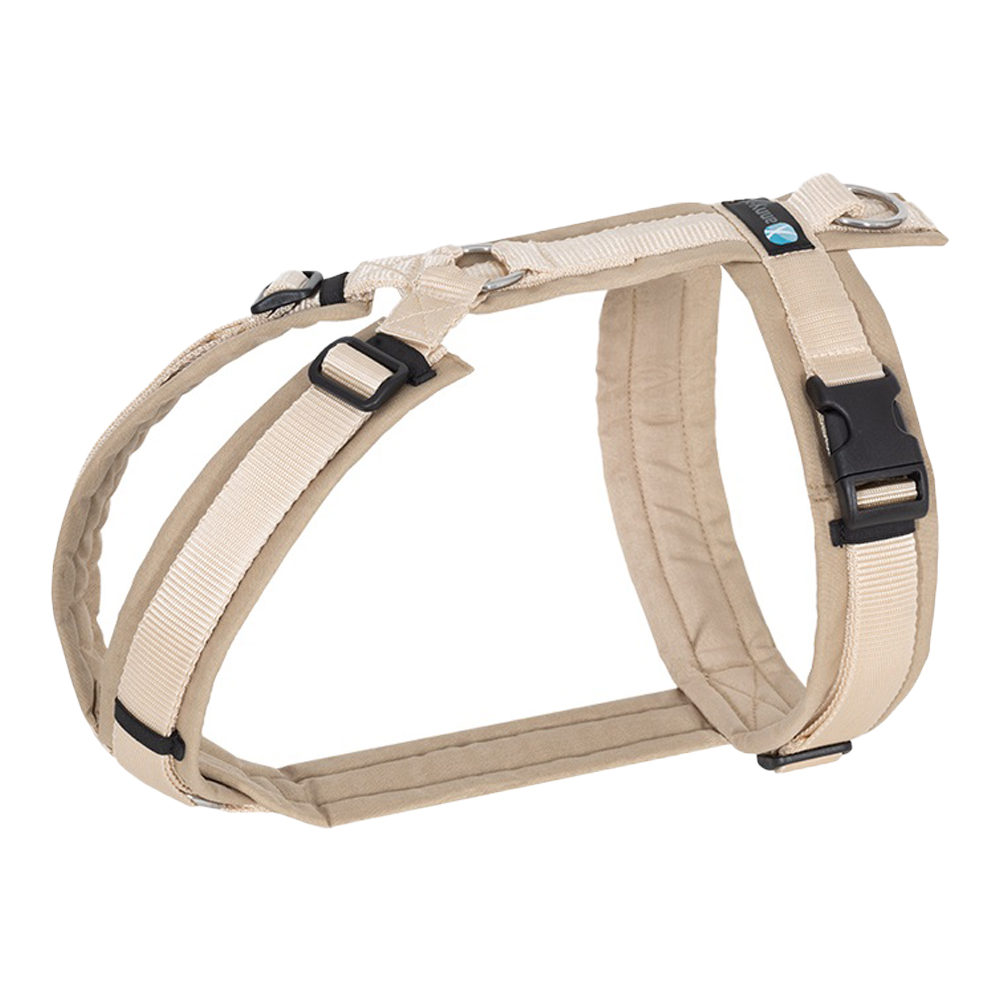 Halsband, Kopf-/Brustgeschirr, Beige, Verschlussclip, Klettverschluss