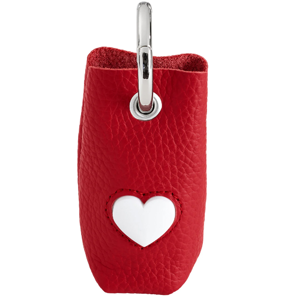 rot, leder, herz, schlüsselanhänger, tasche
