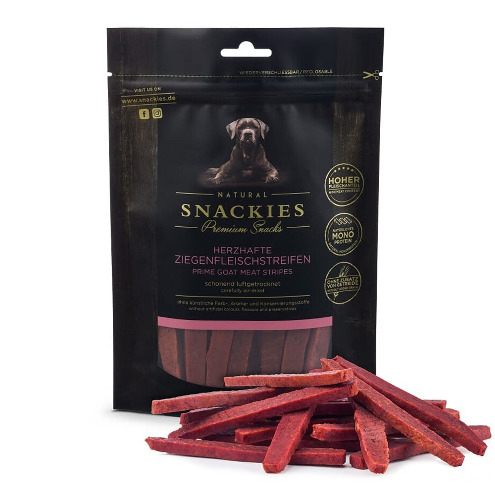 Ziegefleischstreifen, Hundesnacks, Leckerlis, Naturprodukt, Premium Snacks