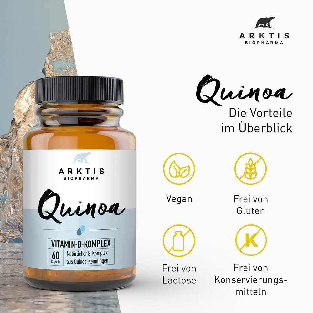 Quinoa, Vitamin-B-Komplex, Kapseln, Vegan, Glutenfrei
