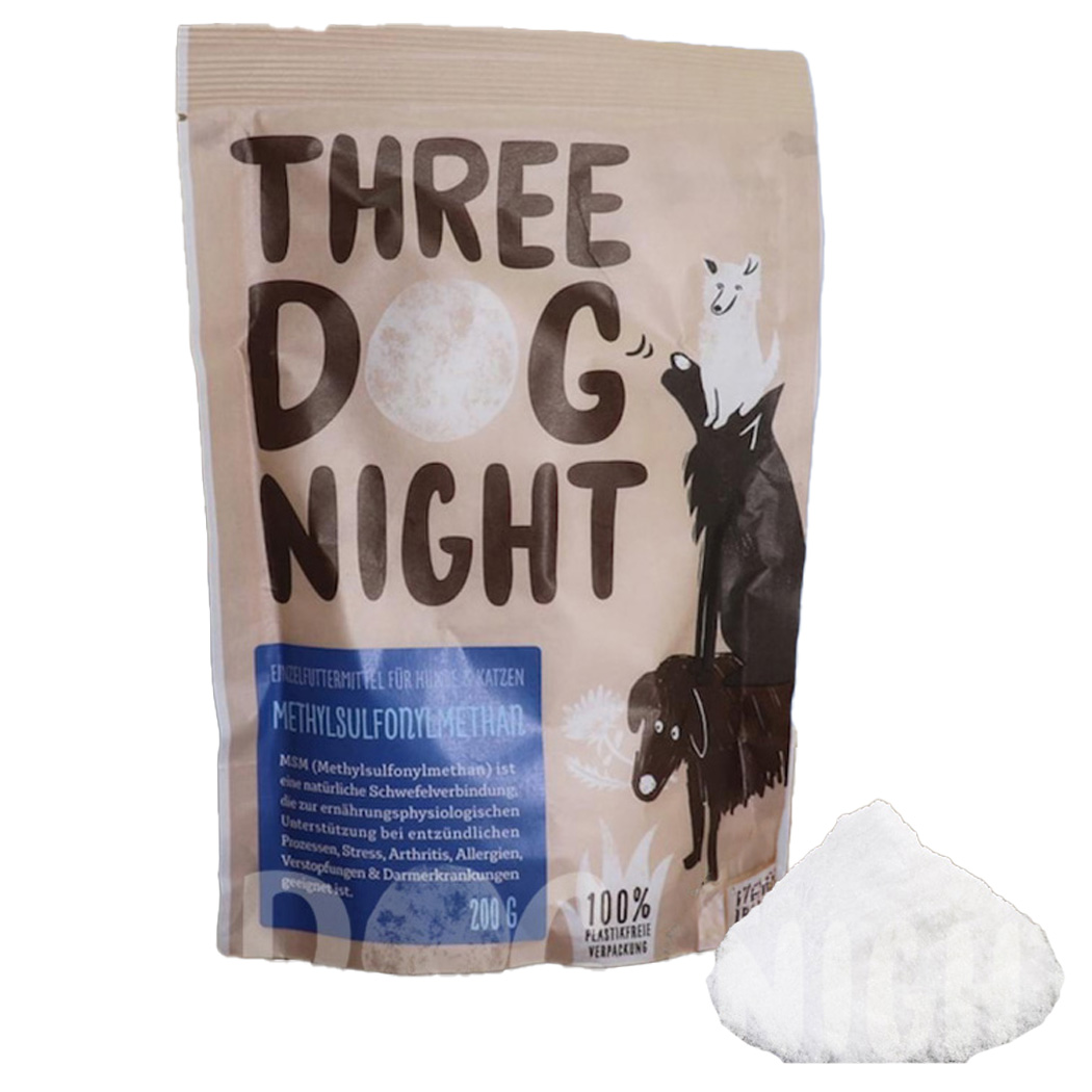 Katzenfutter, Trockenfutter, Methylsulfonylmethan, 200 g, Verpackung hellbeige