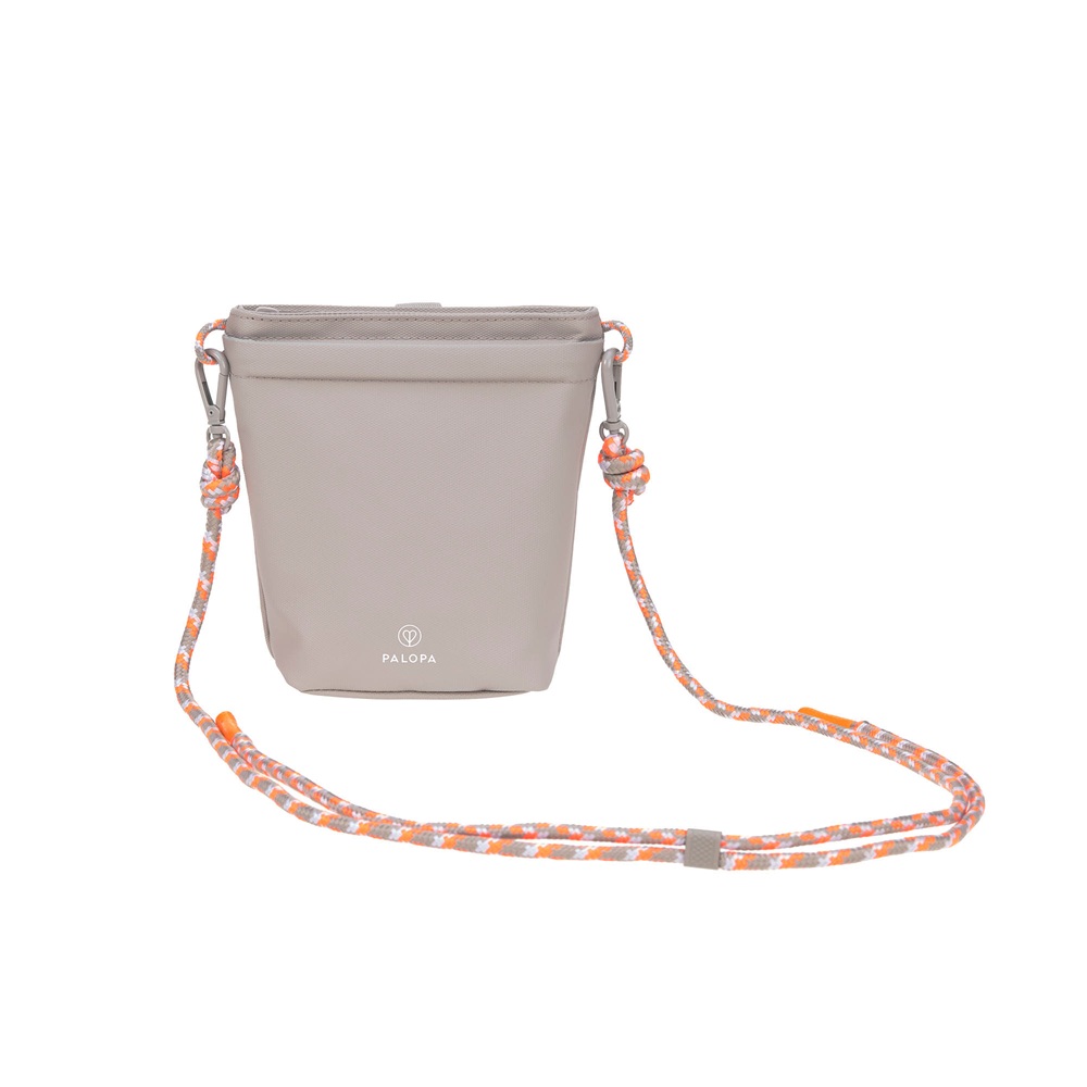 Umhängetasche, Beige, Kunstleder, Seilriemen, Kompakte Tasche