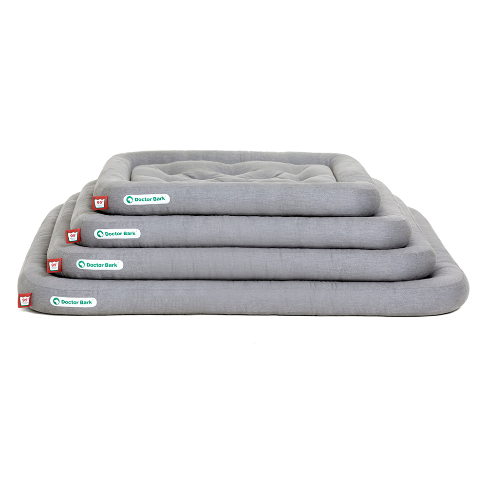 hundebett, grau, waschbares Bettkissen, normale Bodenmatte, soft gepolstert