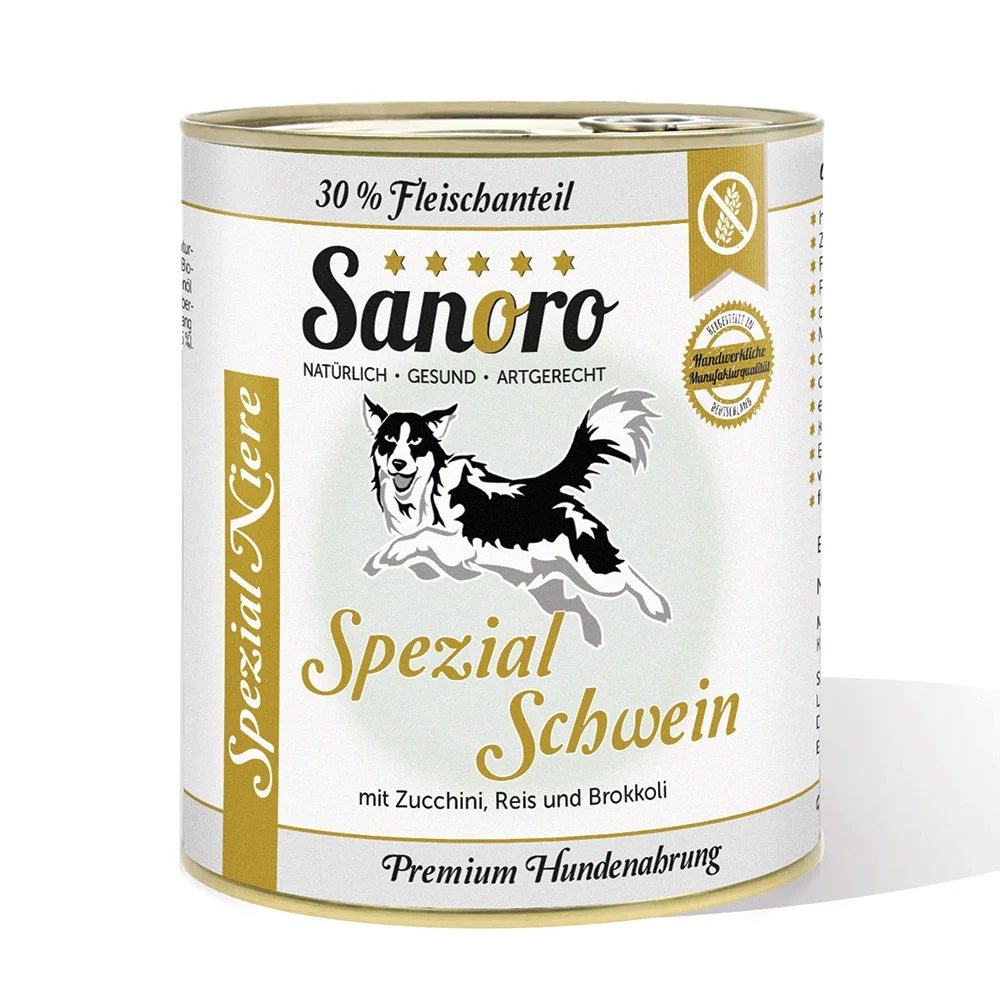 Hunde-Nahrung, Dosenfutter, Spezial-Schwein, mit Zucchini, Premium Hundernahrung