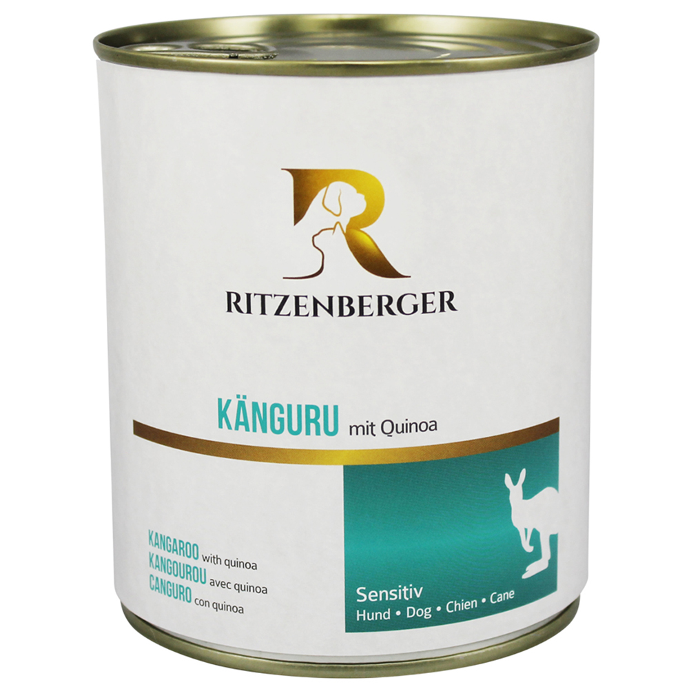 Hundefutter, Känguru, mit Quinoa, Dosenverpackung, Ritzenberger Brand