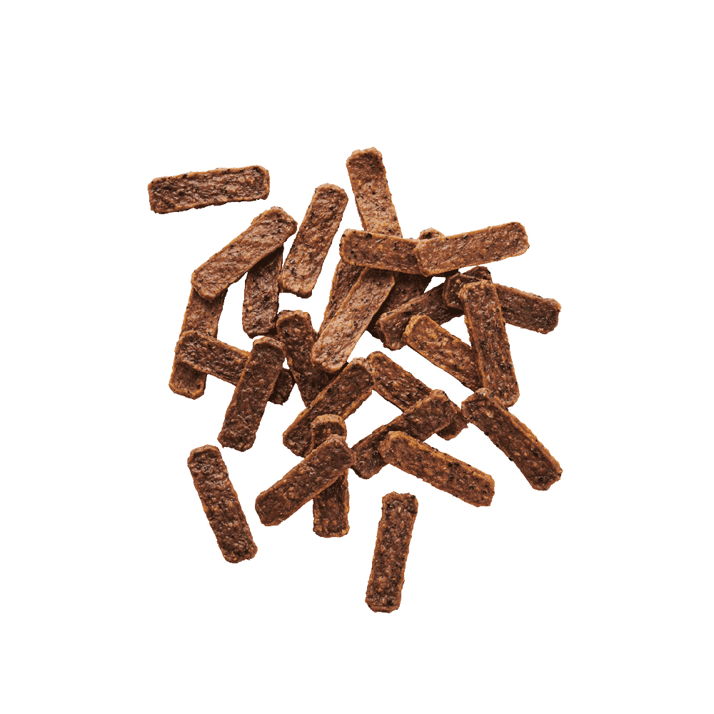 Snack, Braune Stäbchen, Knusprig, Fleischlos?, Snackstangen