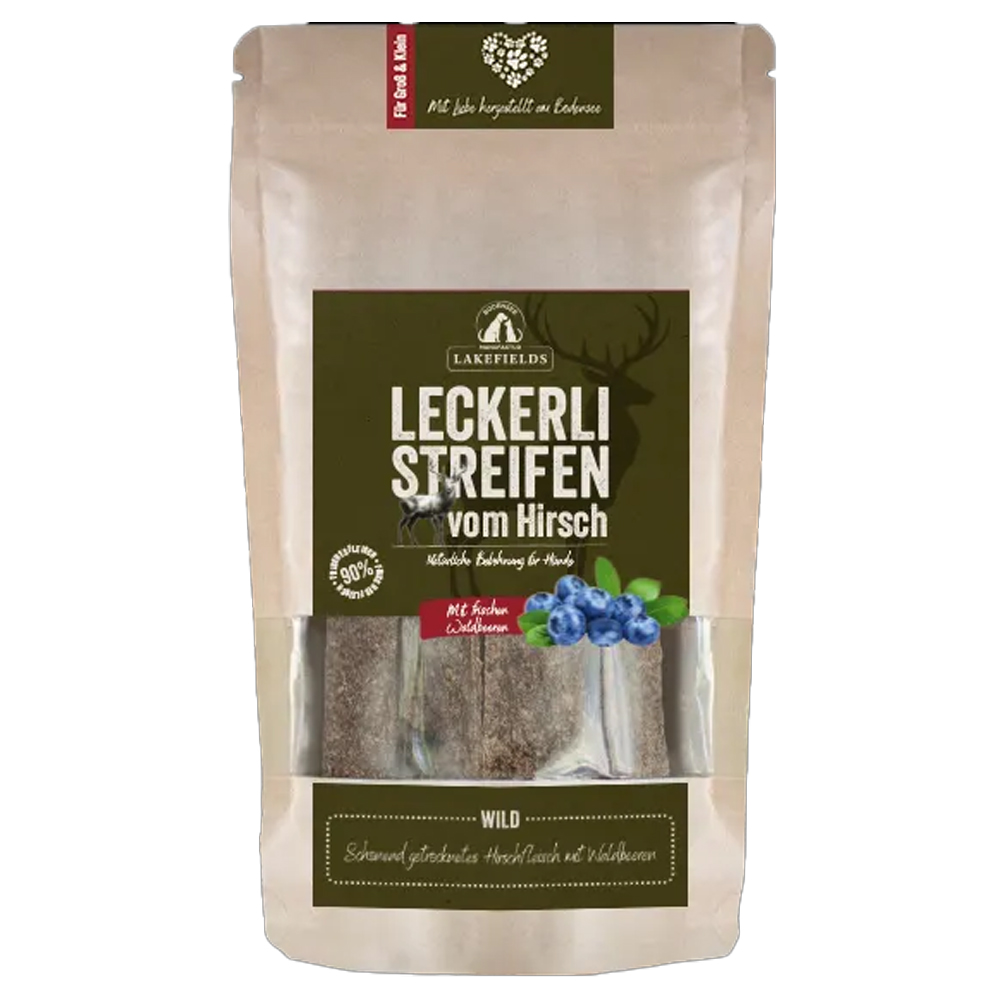 Wildleber, Leckerli Streifen, Hirsch, Blaubeeren, Trockenfutter?