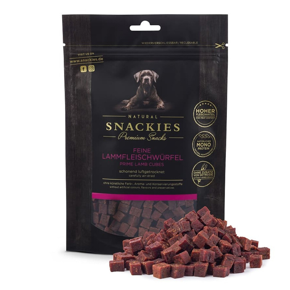 Hundefutter, Fleischwürfel, Lamm, Natural, Snacks