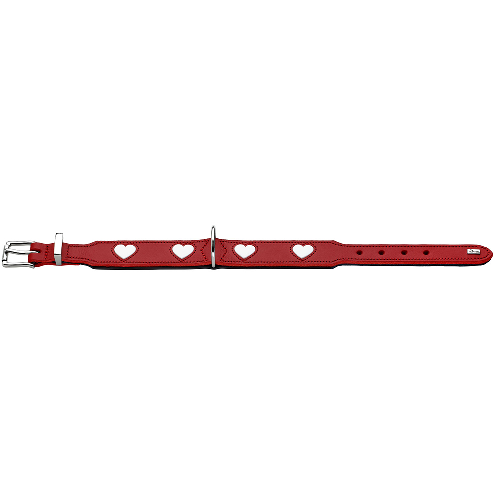 HUNTER Halsband Love 37 von 30 - 34 cm rot-schwarz