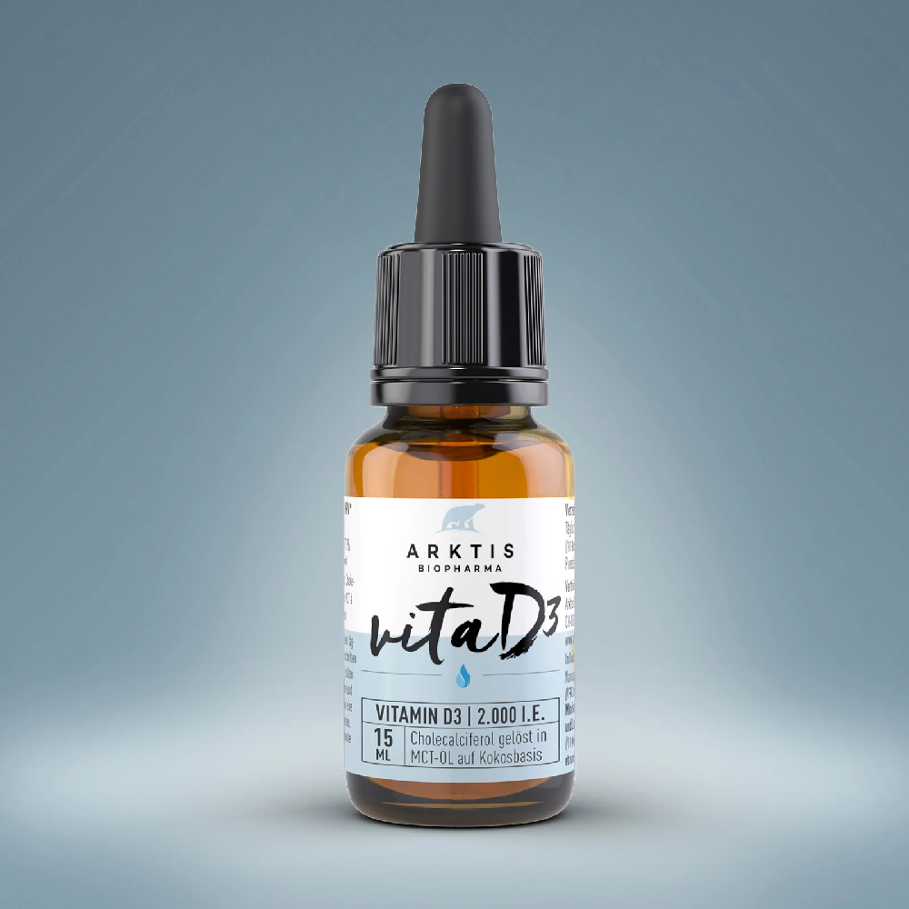 Vitamin D3, Vitaminpräparat, Tropffläschchen, 15 ml, MCT-Öl Basis