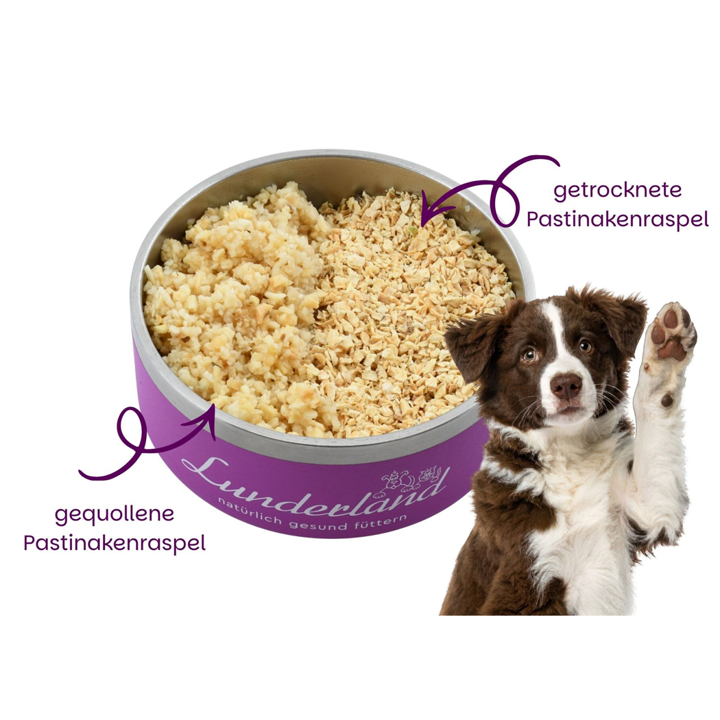 Hundefutter, Pastinakenraspel, Pastinaken-Flocken, Hunde-Leckerlies?, Tierfutter