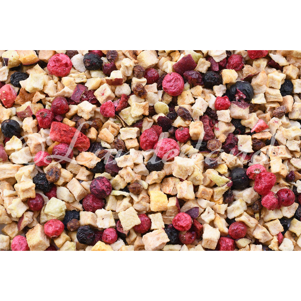 Trockenfrucht-Mischung, Gefrier-Getreide, Beerenstücke, Fruchtwürfel, Knusper-Mix