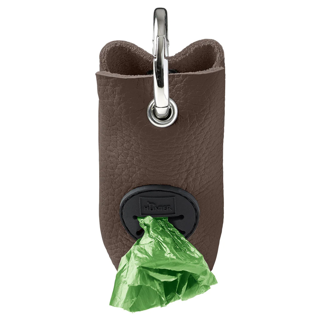 gadget, Schlüsselanhänger, Taschenclip, Leder, grüner Müllbeutel