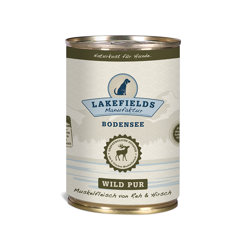Lakefields Reinfleischdose Wild pur 400g - neue Rezeptur Zinn, Kann