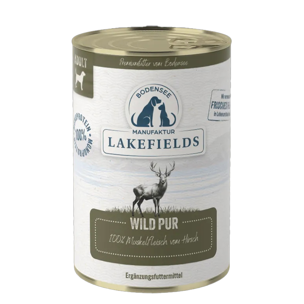 Hunde-Nassfutter, Wildeseller, Beutelton, Lakefields, 100% Muskelfleisch