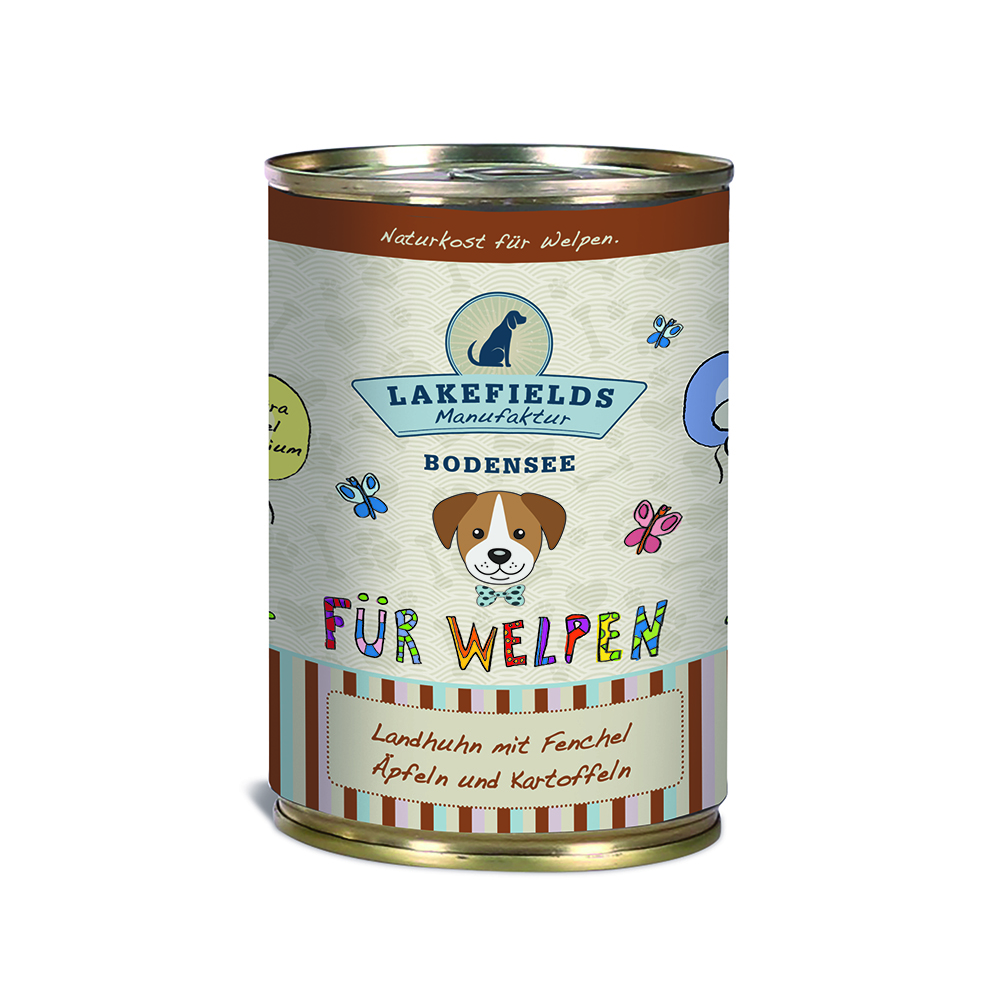 Lakefields Dosenfleisch-Menü Landhuhn Welpe - 200g, 400g oder 800g