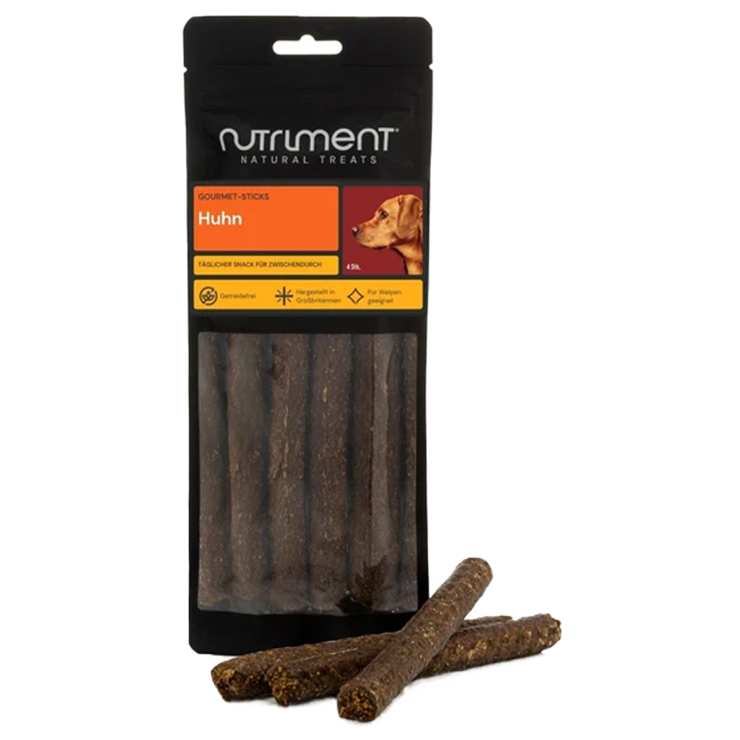 Hundesnack, Hühnersticks, Kauartikel, Getreidefrei, Dunkelbraun