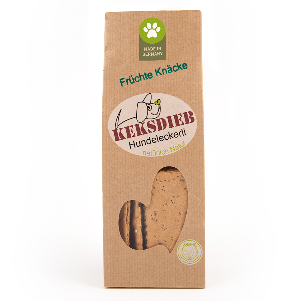Keks, Hundeleckerli, Fruchte Knäcke, Naturtextur, Kartonverpackung