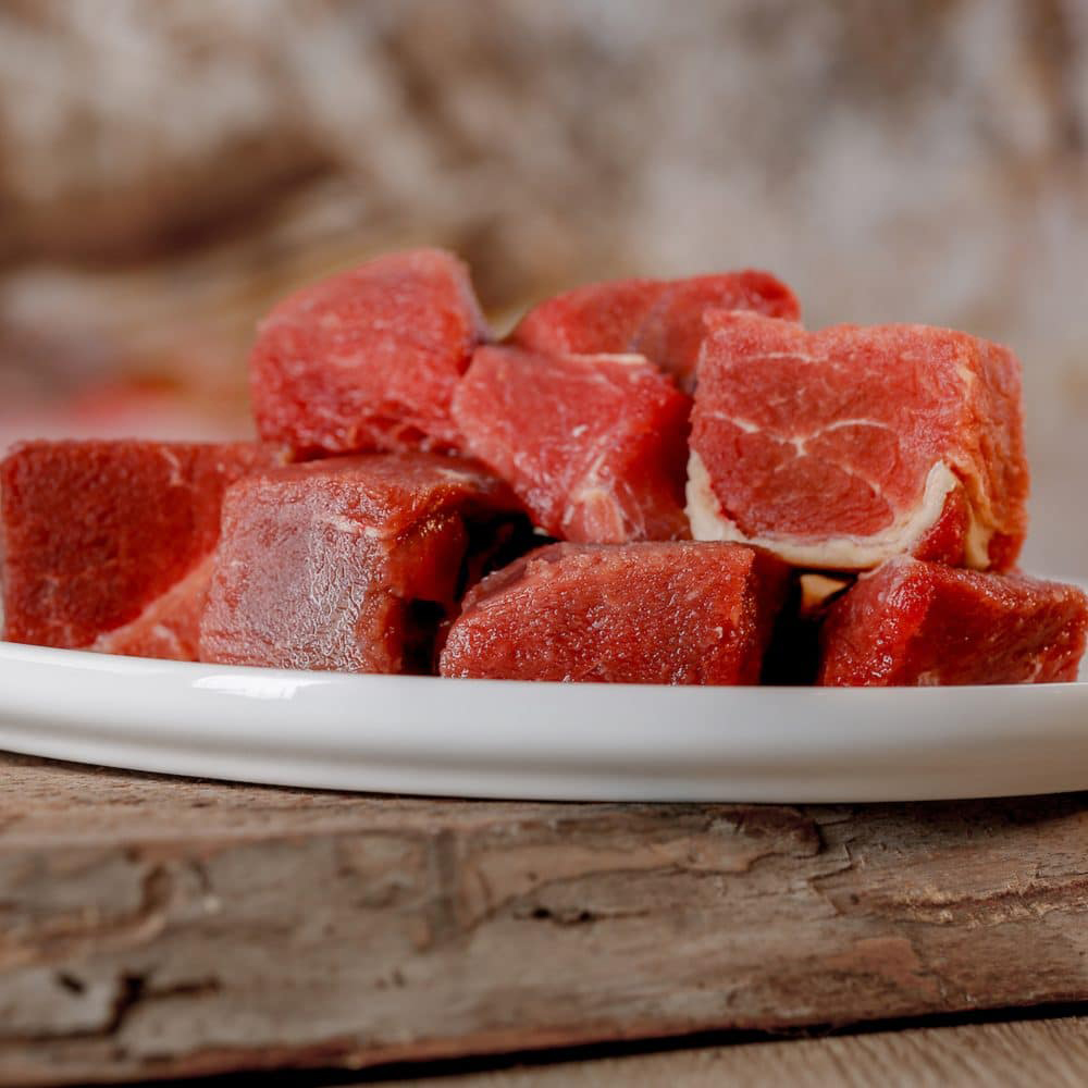 Rindfleisch, Steaks, rotes Fleisch, Fleischwürfel, unverarbeitet