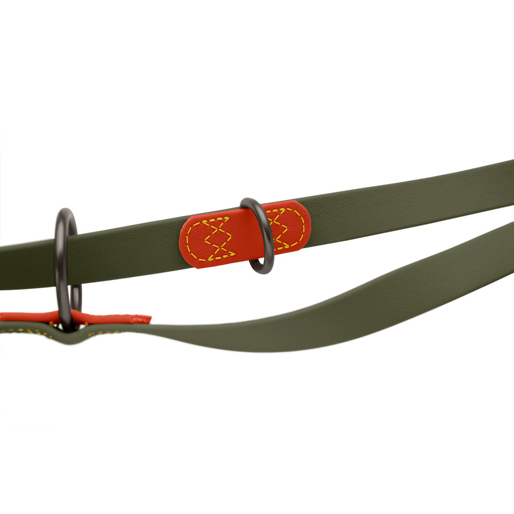 lederband, ringverschluss, grün, orange, nähen-aufweg