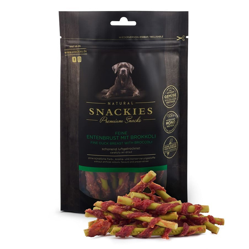 Snackies Entenbrust mit Brokkoli 170g Tier, Hund, Säugetier, Haustier