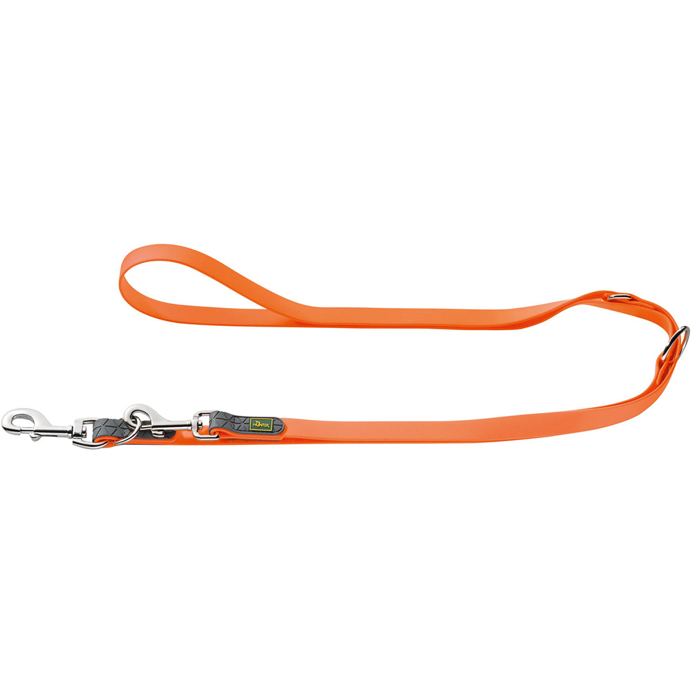 Hundeleine, orange Leine, Clip-Verschluss, Metallverschluss, flacheNaht