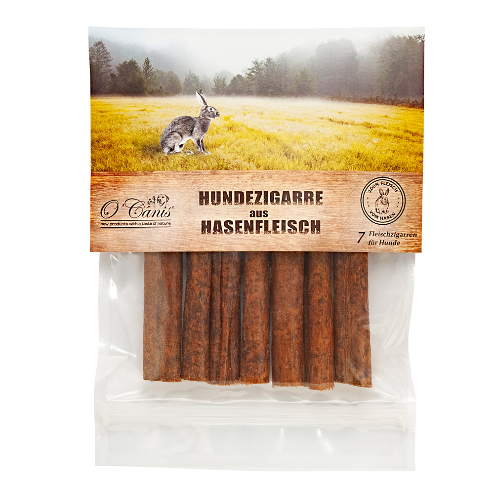 Hundezigaretten, Hasenfleisch, Fleischstange, Hundebratfutter, Snack