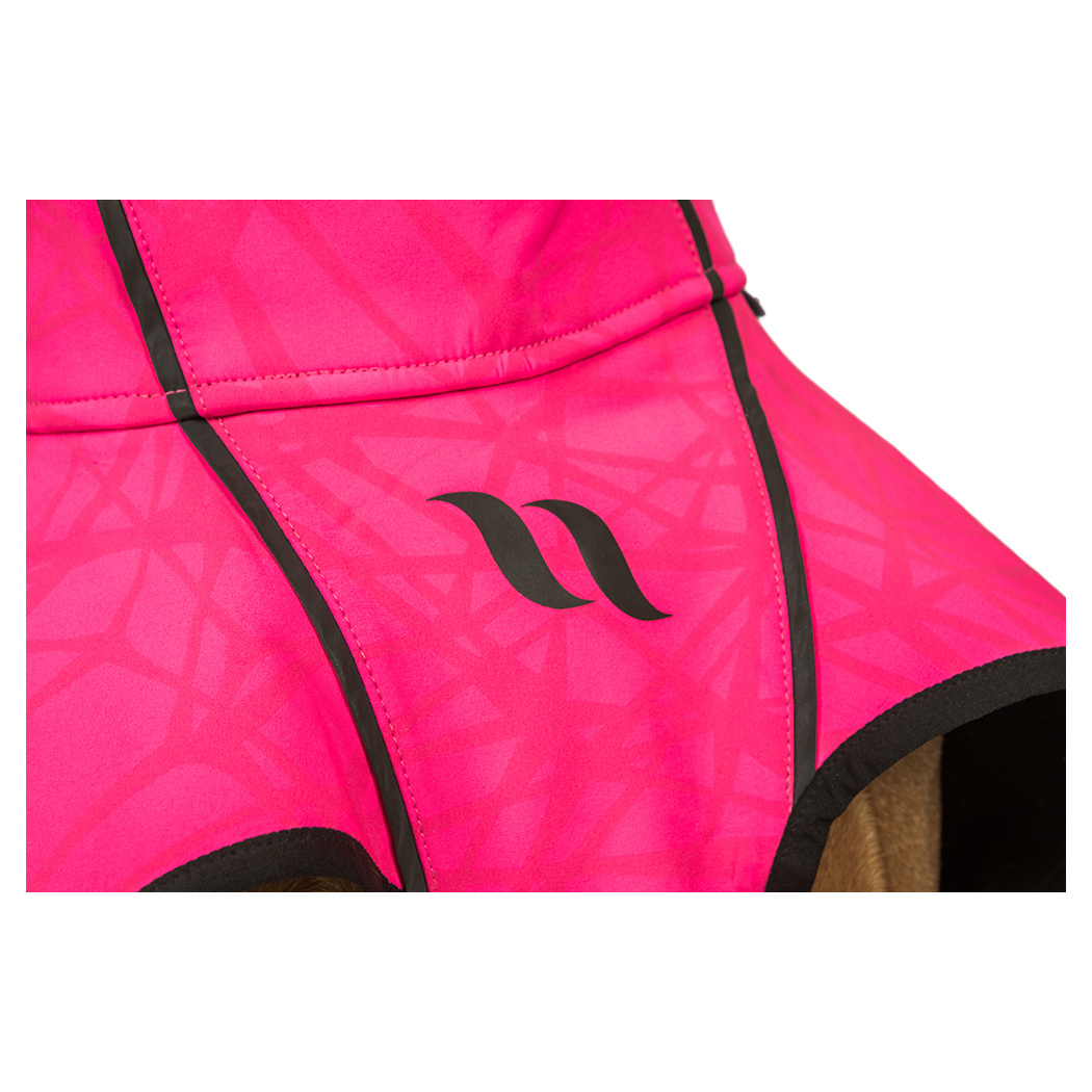 Regenmantel, pink, Logo, Muster, Raffung