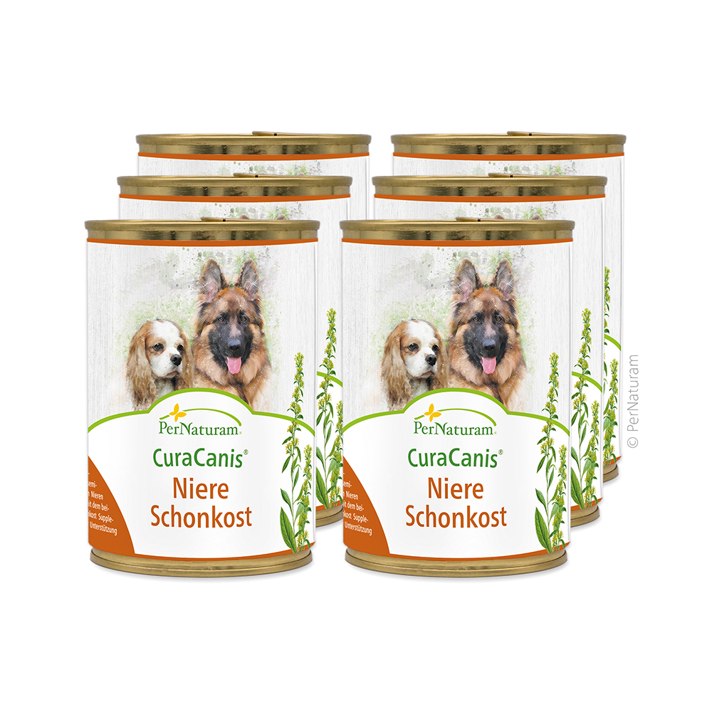 PerNaturam CuraCanis Schwein Niere Schonkost - 6x400 g Krug, Hund, Säugetier, Haustier, Aluminium