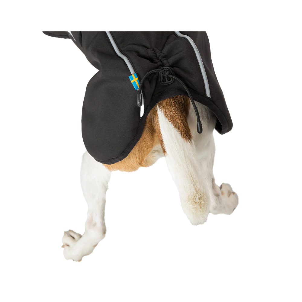 Hund, Hundeoutfit, Mantel, Kordelzug, schwarz