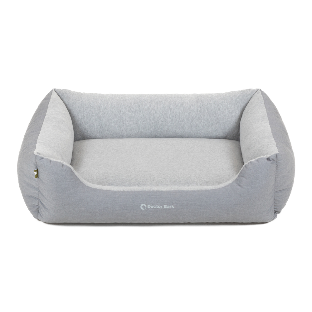 hunde bett, plüsch bett, liege, zweifarbig grau, waschbar