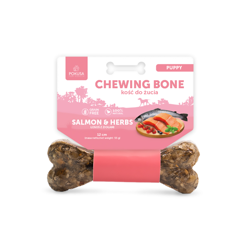 Kauknochen, Hunde-Kausnack, Salmon & Herbs, 12 cm, Knabberstange